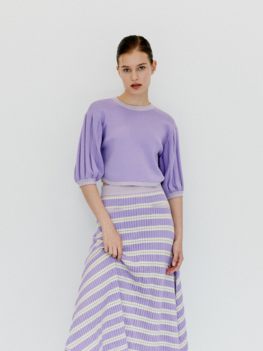 Emily Knit Crop Top - Lavender