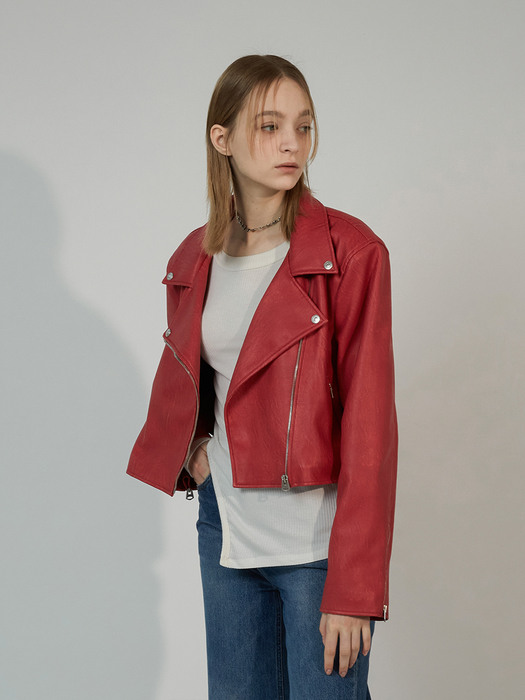 ELL LEATHER JACKET_RED