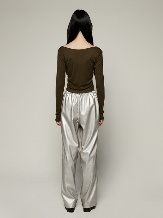 METALLIC WIDE PANTS