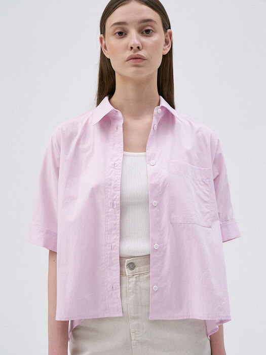 [단독]Cotton Placket Shirt-Pink