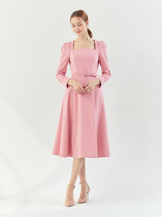 PENELOPE Square neck flared dress (4color)