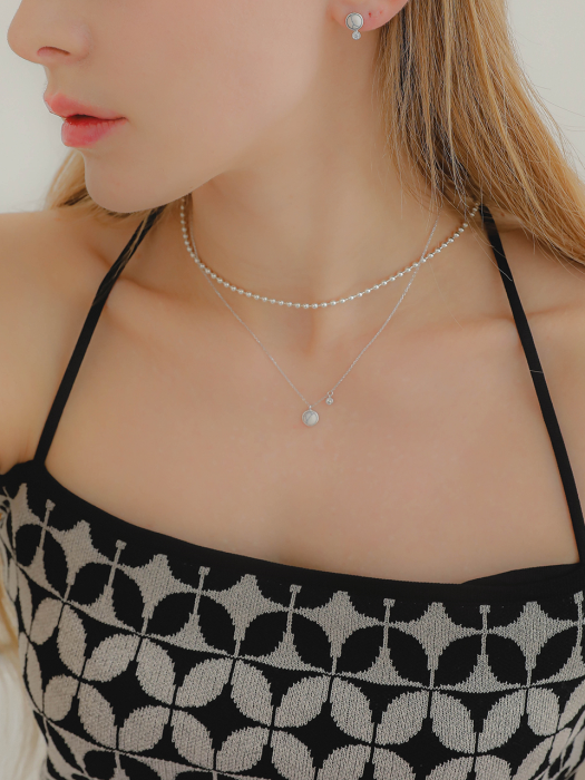 Silver Ball Choker Necklace N01060