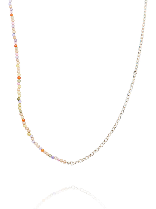 Rainbow zircon Silver Necklace In355 [Silver]