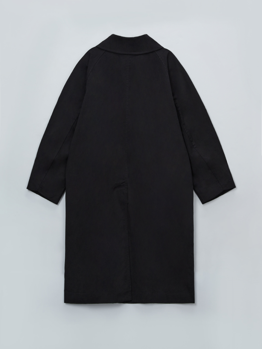 PUFF SLEEVE TRENCH COAT_STRONG BLACK