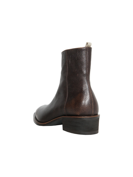 Paul 40 Zip up boot in Brushedskin Brown