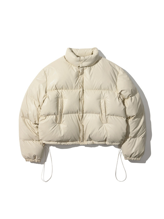 LEATHER DOWN PUFFER JACKET [IVORY]