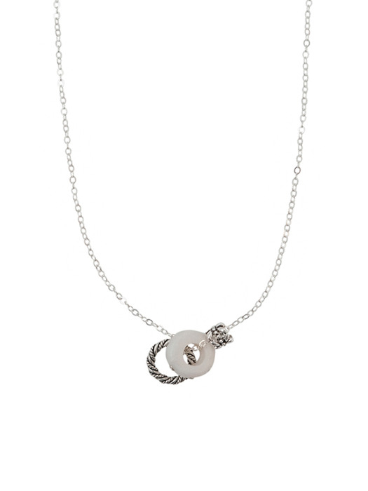 white pendant layering necklace