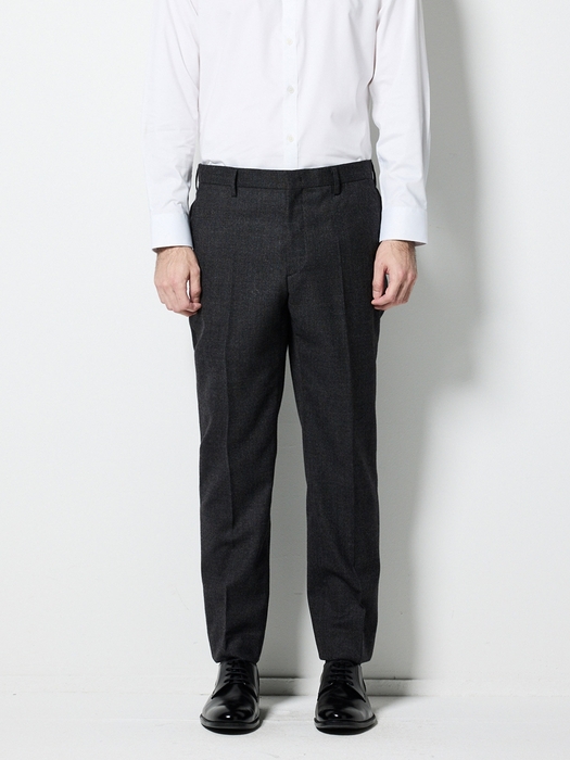 클래식핏 울 혼방 체크 수트팬츠 (그레이)