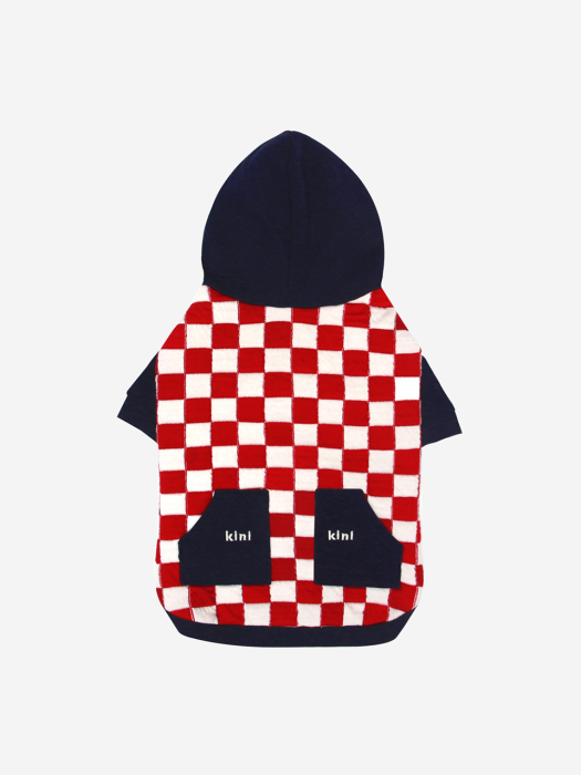 CHECKERBOARD HOODIE ZIPUP-RED(후드집업)