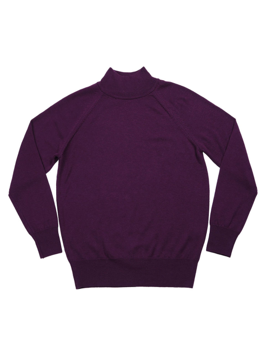 Extrafine Merino Wool Mock-neck (Purple)