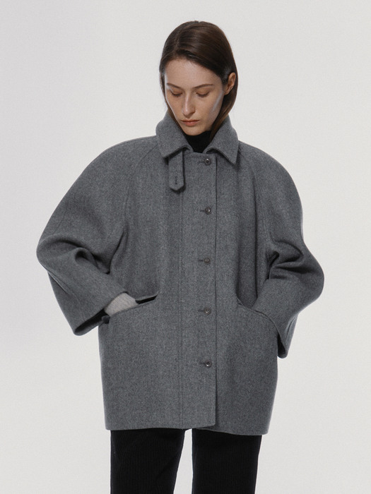 Cambridge half balmacaan coat (Gray)