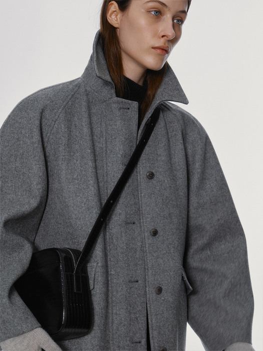Cambridge half balmacaan coat (Gray)