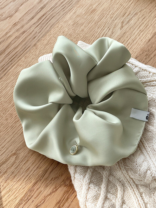 oar Cameo Satin drop Wide Scrunchie {5컬러 택1]