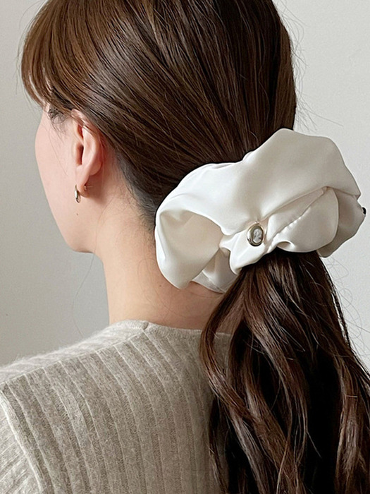 oar Cameo Satin drop Wide Scrunchie {5컬러 택1]