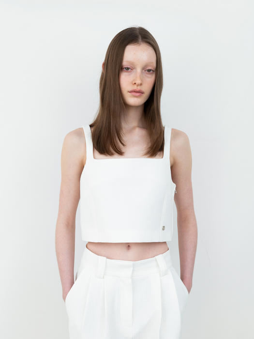 Square Bustier Top_Ivory