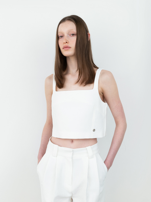 Square Bustier Top_Ivory