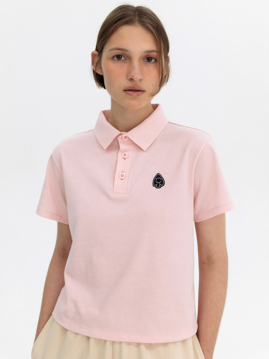 EMBLEM PATCH POLO TEE - PINK