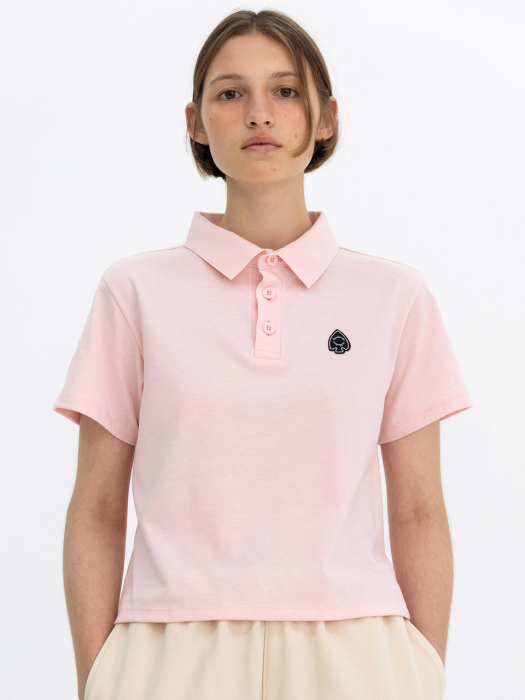 EMBLEM PATCH POLO TEE - PINK