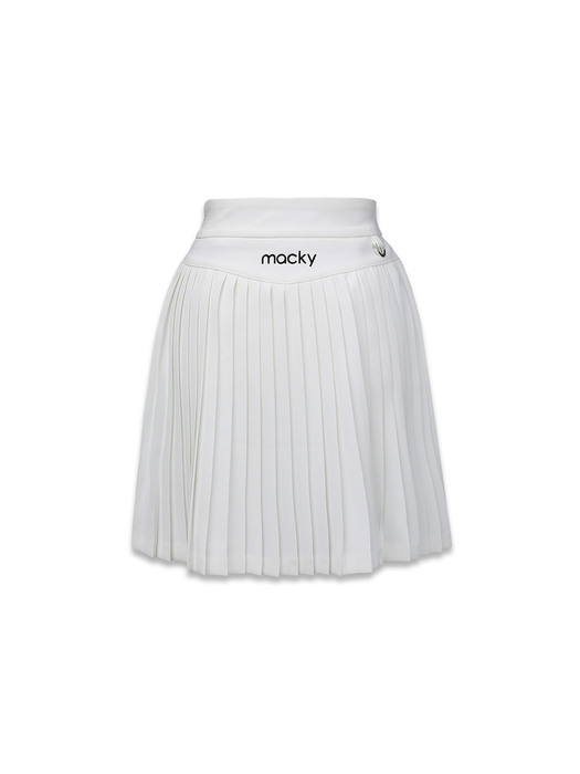 daisy pleats skirt white