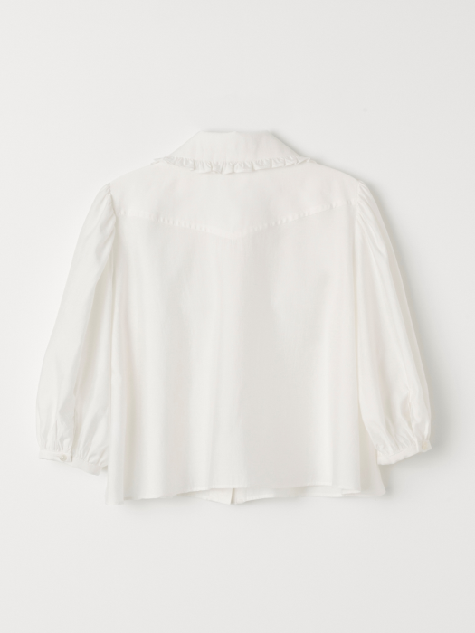 FRILL CROP BLOUSE_IVORY