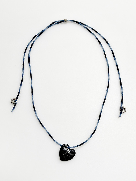 [단독] Black Heart Pop String Necklace / 2color