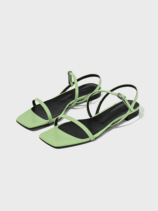 Square Flat Sandals_Green