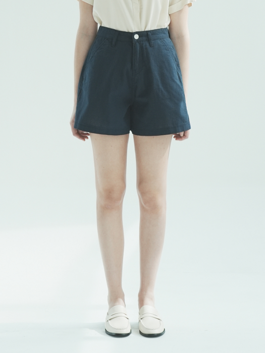 W1013 LINEN SHORT_NAVY