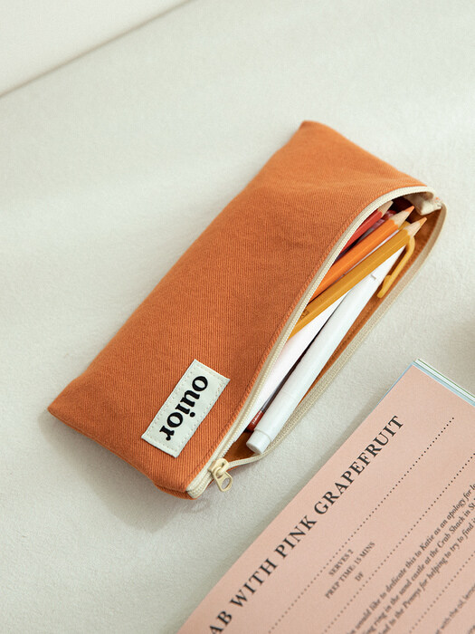 ouior flat pencil case - orange ade (topside zipper)