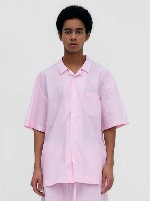 Stay Stripe Pajamas Short Sleeve Shirts - Raw Pink