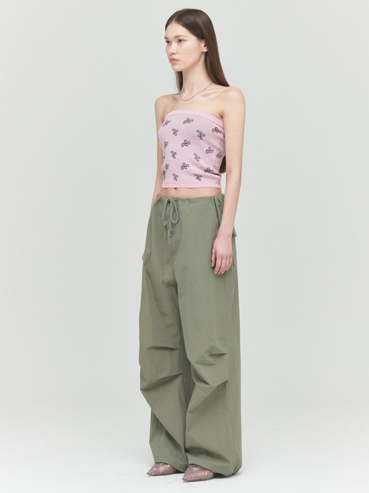 TUCK WIDE PANTS, KHAKI