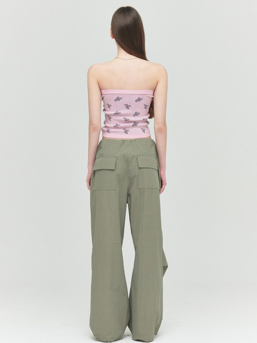 TUCK WIDE PANTS, KHAKI