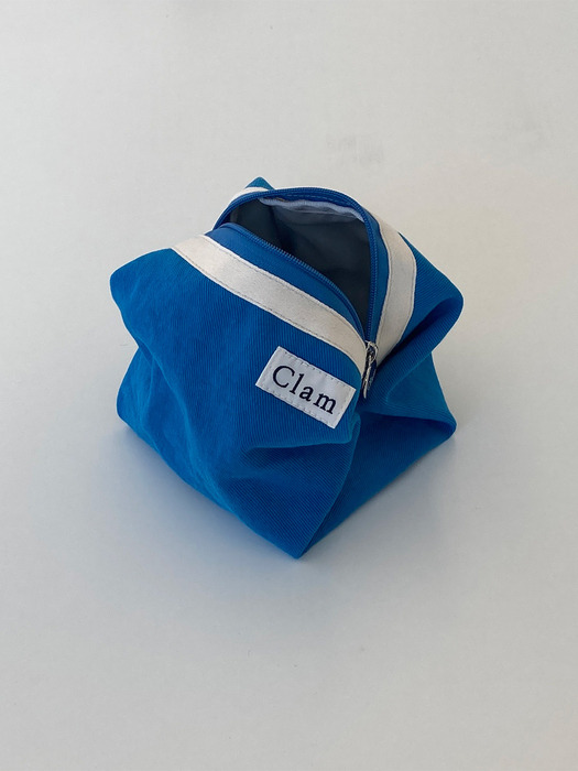 Clam round pouch _ Cobalt blue