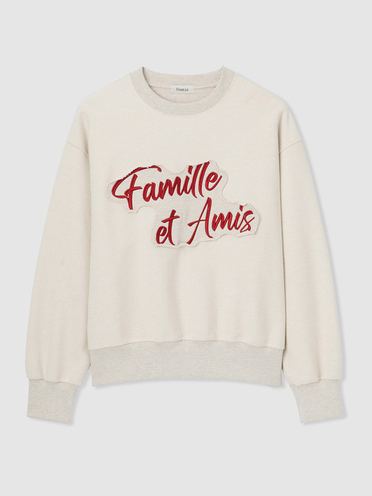 FAMILLE EMBROIDERY CUTTING PATCH SWEATSHIRT(BURGUNDY)