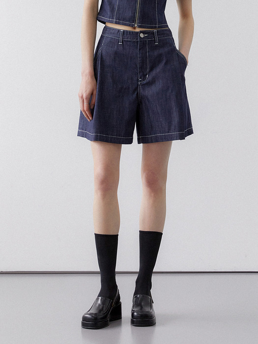 culotte a line short pants blue