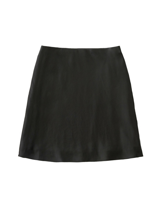 [EXCLUSIVE] Satin Midi Skirt Black