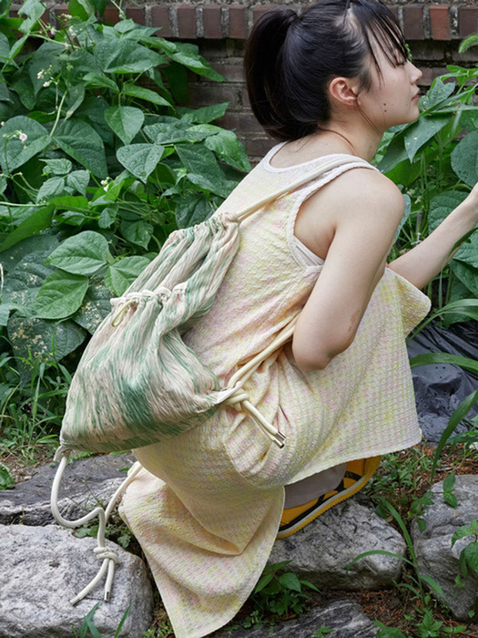 Wave string bag - Peach green