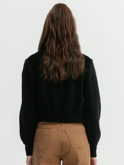 Via Suede knit Blouson (Black)