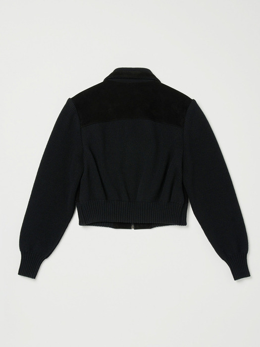 Via Suede knit Blouson (Black)