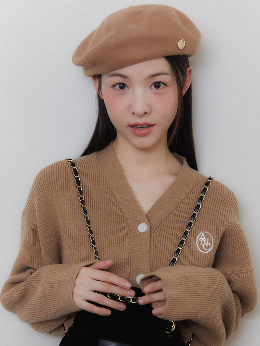 ANC LOGO POINT WOOL BERET_BEIGE