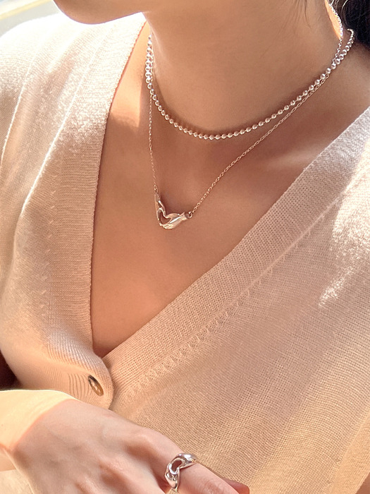 [Silver925] Heart hands necklace