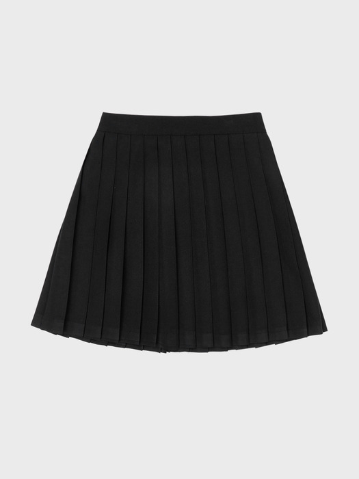 A-Line Pleats Skirt Black