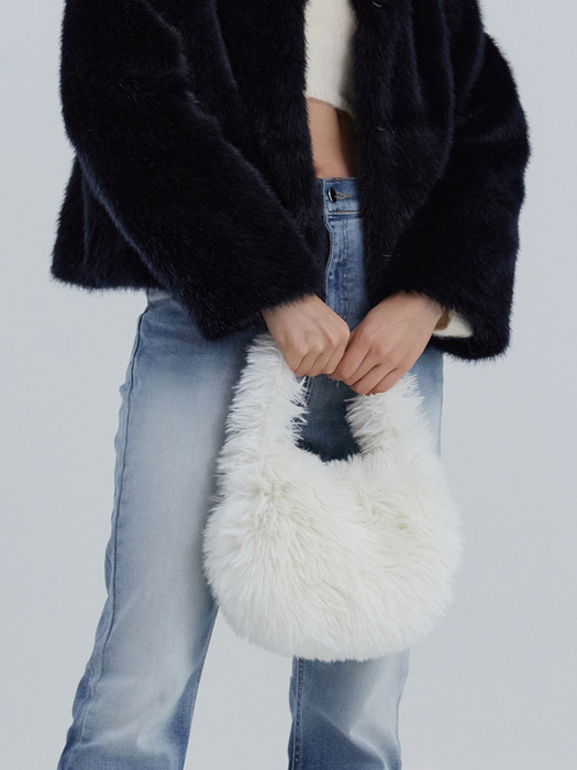 몰리올리]KEETY RABBIT fur mini bag [ivory]