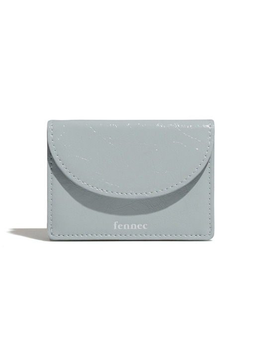 CRINKLE HALFMOON MINI WALLET - MID GREY