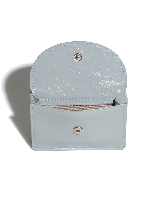 CRINKLE HALFMOON MINI WALLET - MID GREY