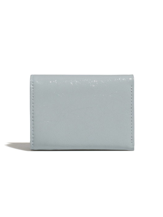 CRINKLE HALFMOON MINI WALLET - MID GREY