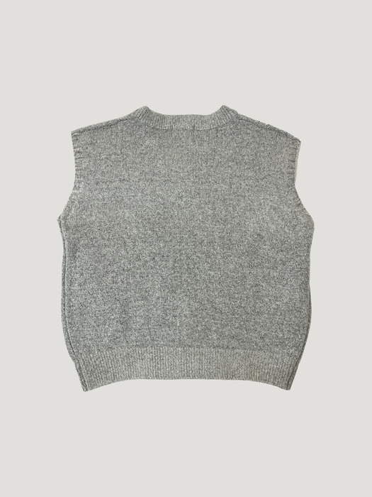 RCH fisherman cable knit vest grey