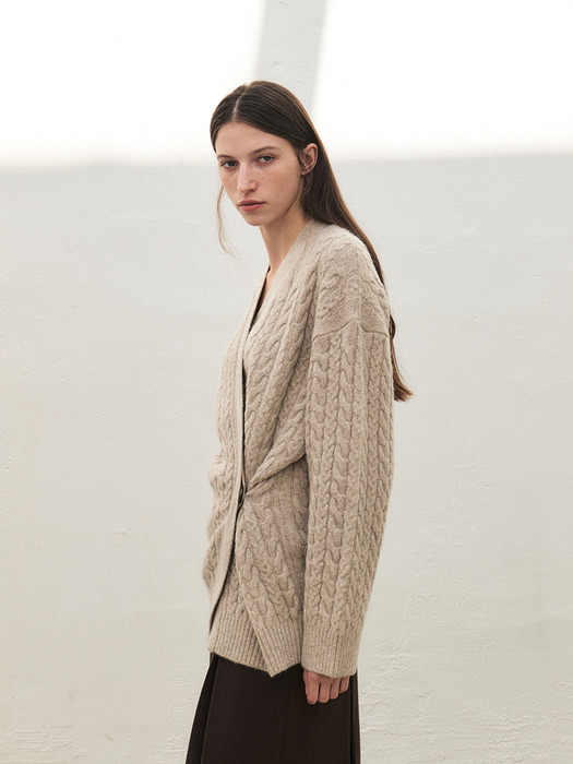 RTF CABLE WRAP KNIT CARDIGAN_3COLORS