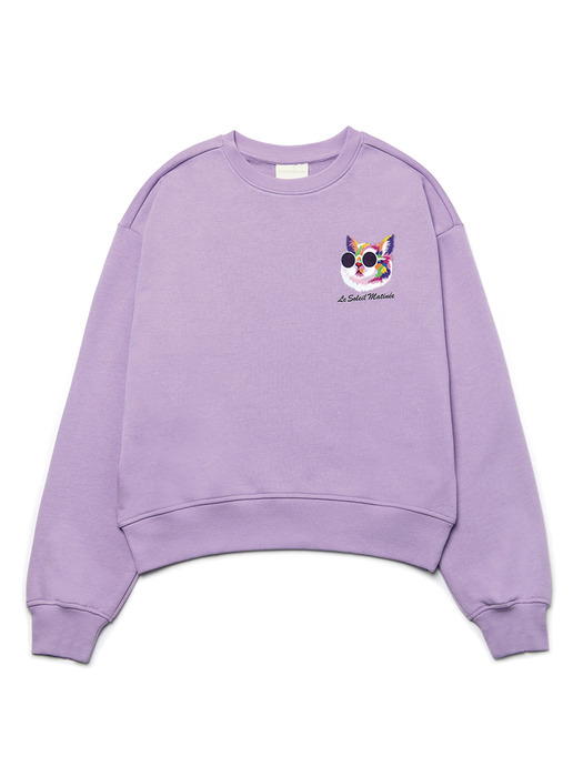 [기모 옵션] Mini Fancy Kitty Sweat Shirts [LAVENDER]