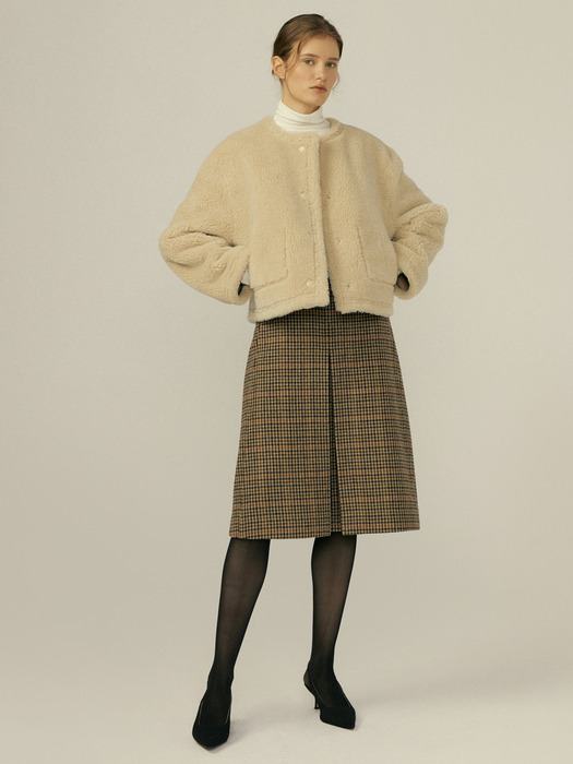 23FW FRENCH CHECK WOOL SK_BROWN