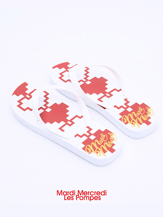 FLIP FLOPS HEART_WHITE